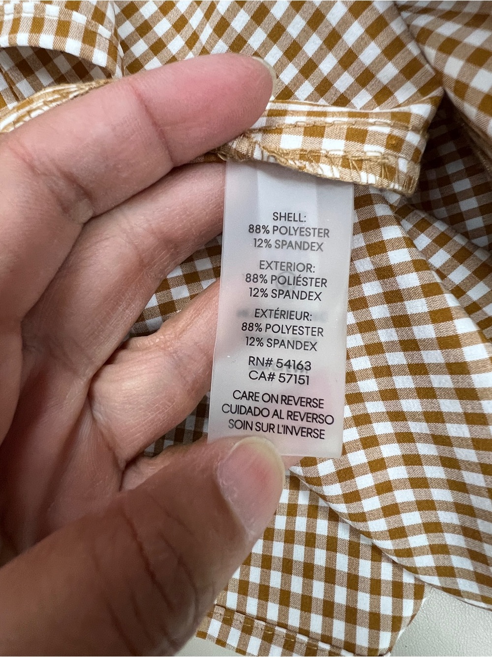 Calvin Klein Gingham Check Belted Shirtdress Size 4 Brown White - Picture 10 of 11
